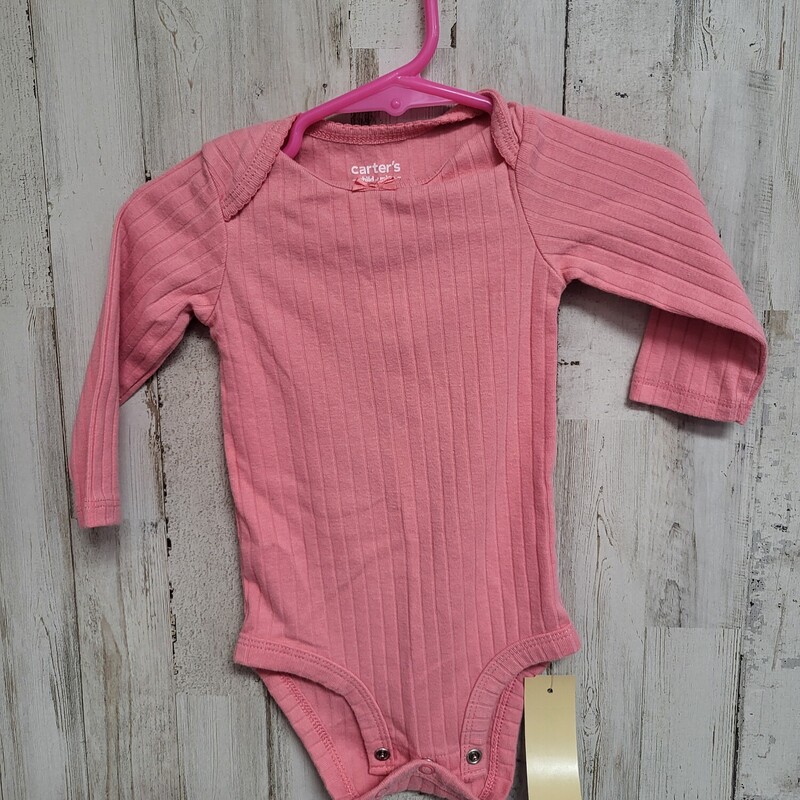 3/6M Pink Striped Onesie