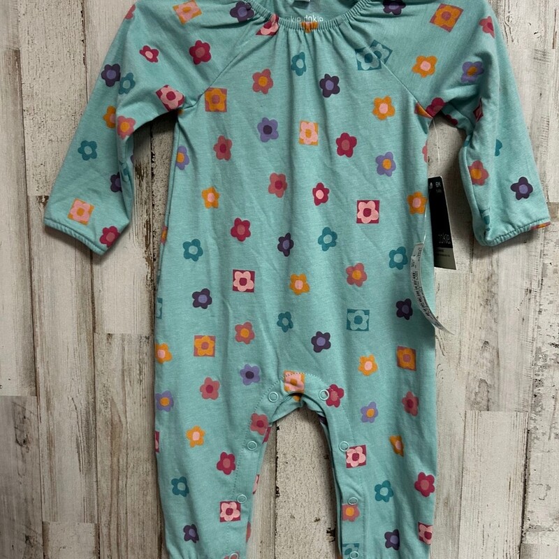 6M Teal Flower Print Romp