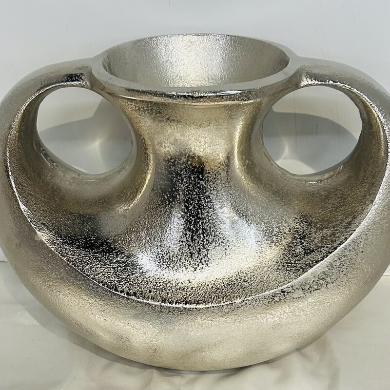 Two Handled Metal Vase
Silver
Size: 13 x 9.75 H