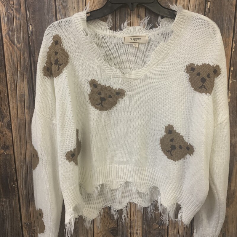 Teddy Bear Crop Sweater, Size: M