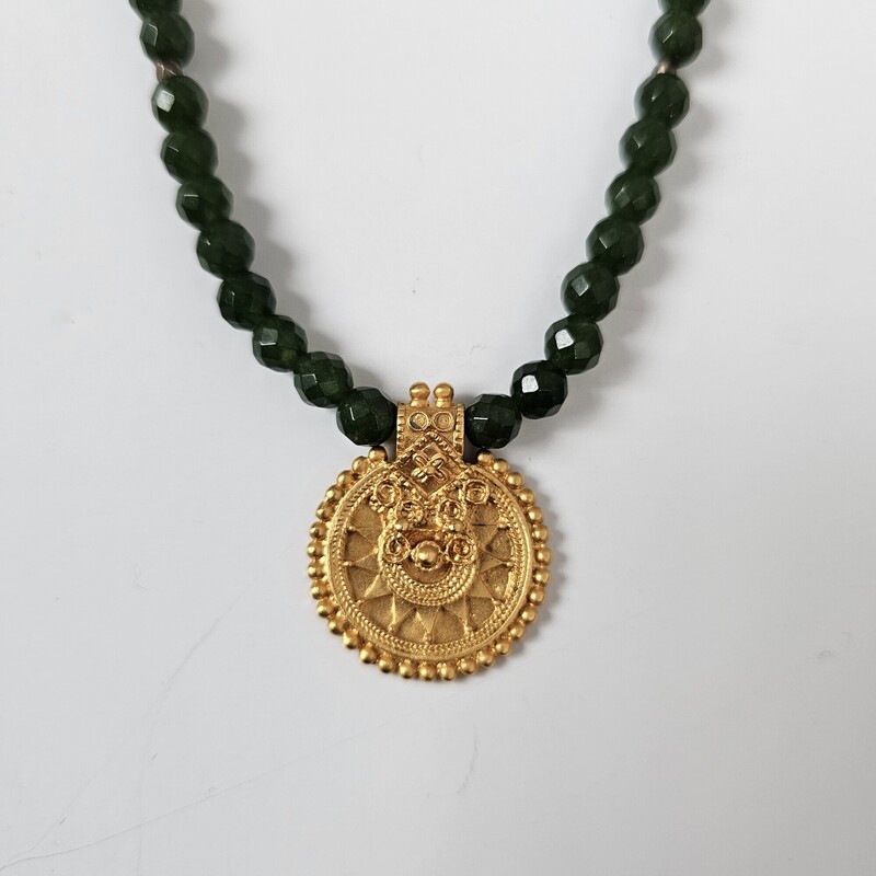 Satya Emerald Beaded, Grn/gold, Size: Faceted