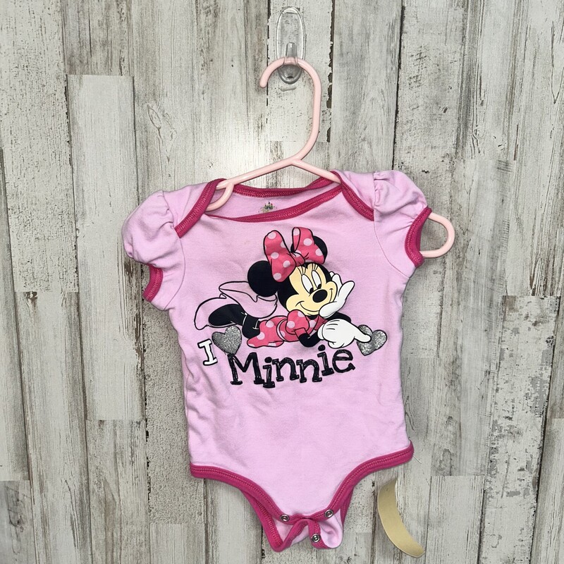 3/6M Pink Minie Onesie