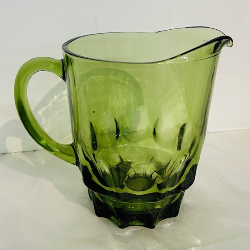 Vintage Glass Pitcher
Green
Size: 8 x 5.5 x 7H