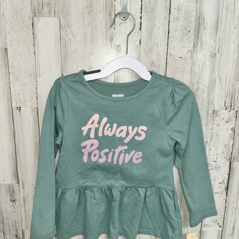 4T Always Positive Peplum, Green, Size: Girl 4T