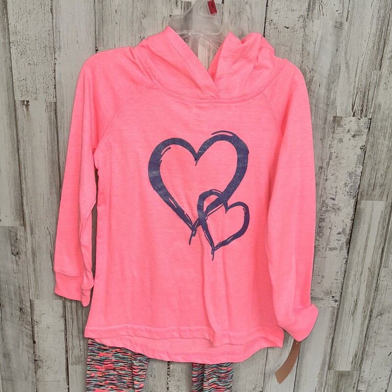 4T 2pc Pink Heart Hooded