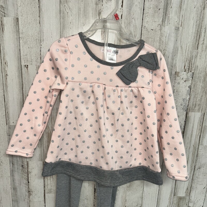 4T 2pc Pink Dotted Sweat