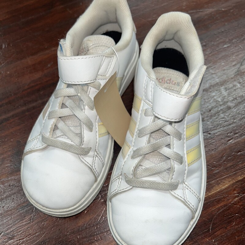 12 White Stripe Sneakers, White, Size: Shoes 12