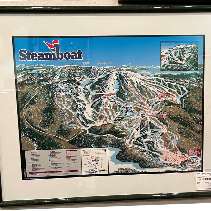 Steamboat Trail Map, Vintage, Framed
30.5in x 24in