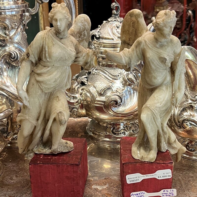 Ancient Greek Marble Pair, 9.5in tall