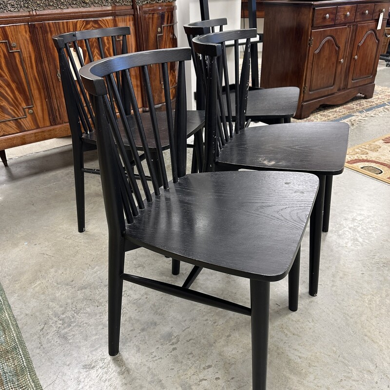 Article `Rus` Dining Chairs, Black. Sold as is with some wear and tear. Sold as a SET OF 4.