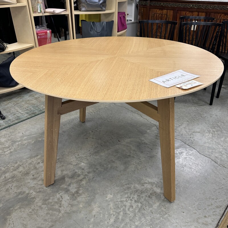 Article Round Dining Room Table, Oak
Size: 4-Foot Diameter