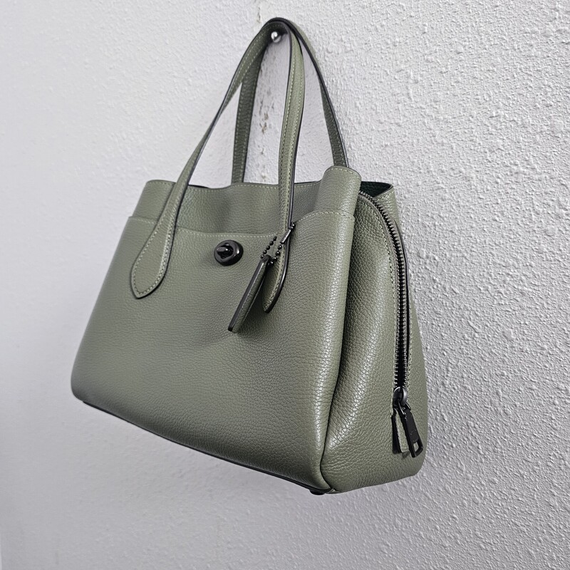 Coach Lora Caryall Leathe, Olive, Size: Tophandle