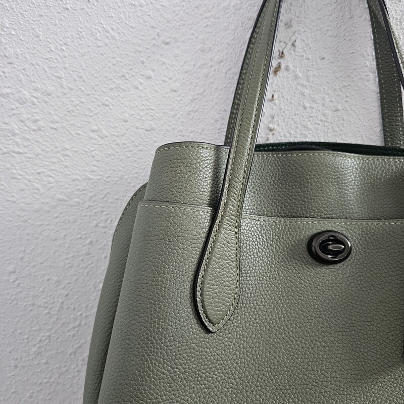 Coach Lora Caryall Leathe, Olive, Size: Tophandle