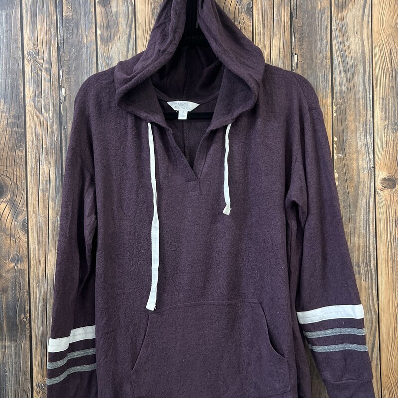 Plum Hooded Pullover, Size: Large