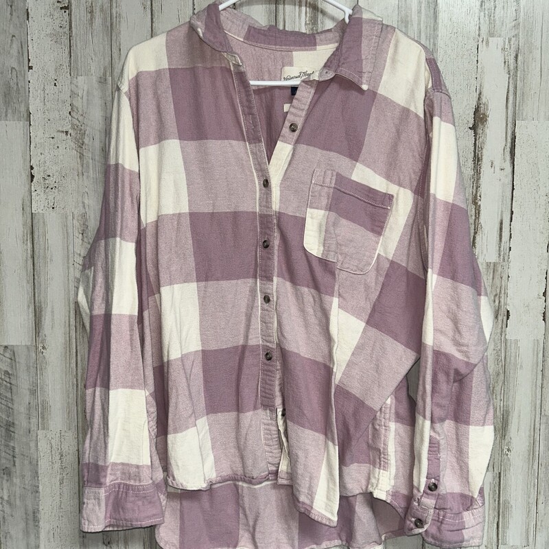 2X Purple Plaid Flannel, Purple, Size: Ladies 2X