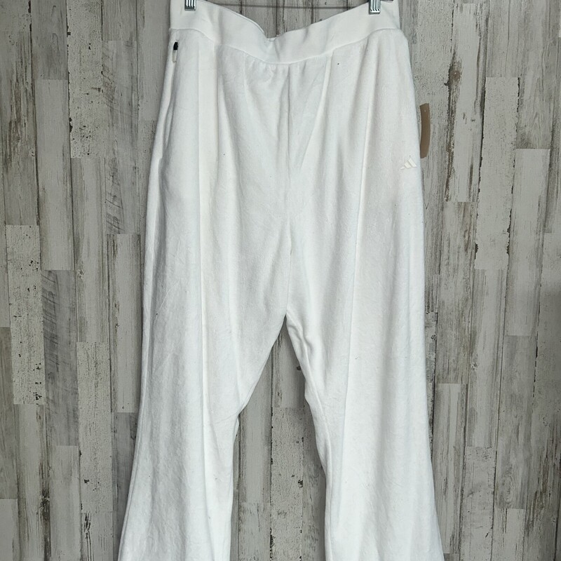 L White Terry Cloth Pants, White, Size: Ladies L