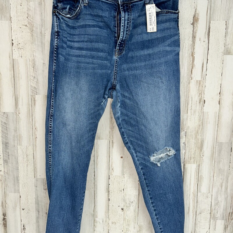 Sz17 Ripped Skinny Jeans, Blue, Size: Ladies XL