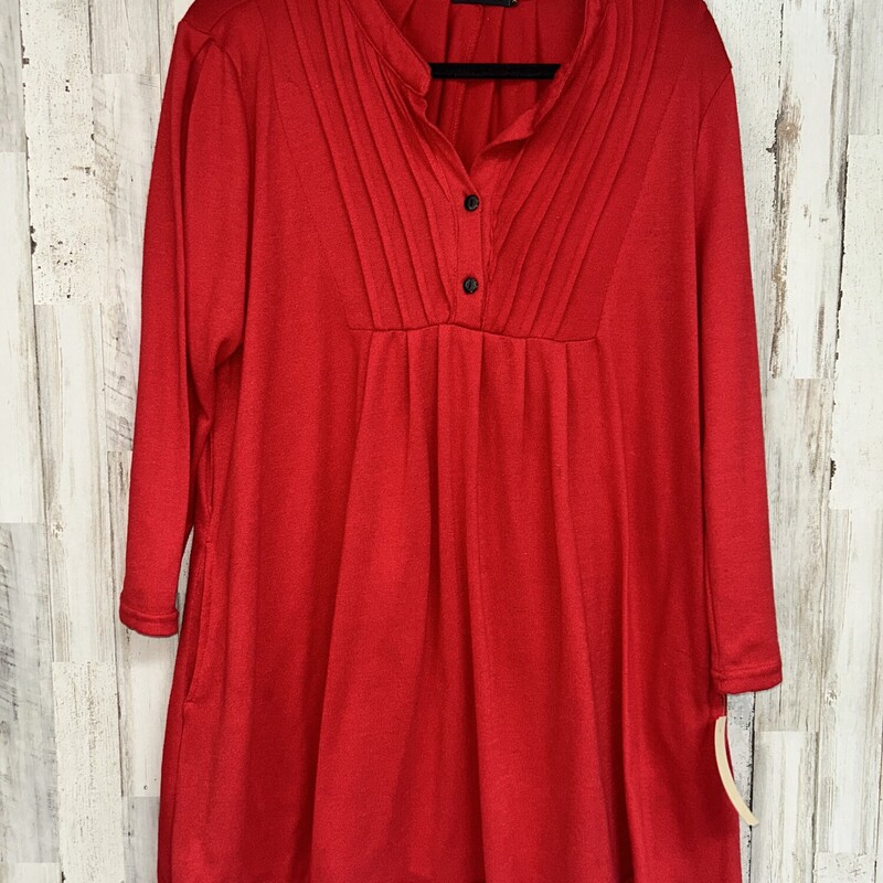 XL Red Knit Button To