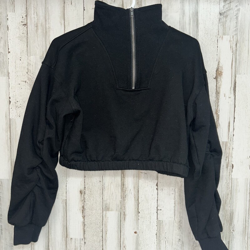 L Black Cropped Pullover