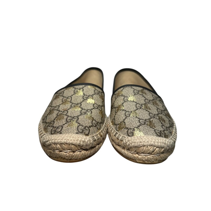 Gucci Bee Monogram  Espadrilles<br />
<br />
Size 38<br />
<br />
Style Code: 505917 100<br />
<br />
In very good condition.<br />
<br />
Does not come with original box or dust bag.