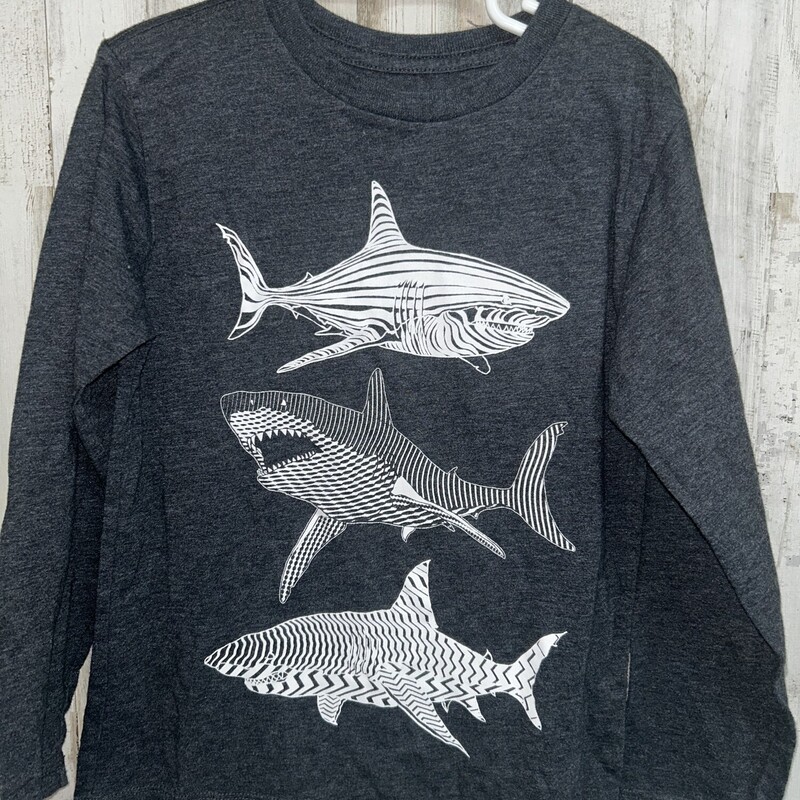 5/6 Grey Shark Longsleeve, Grey, Size: Boy 5-8