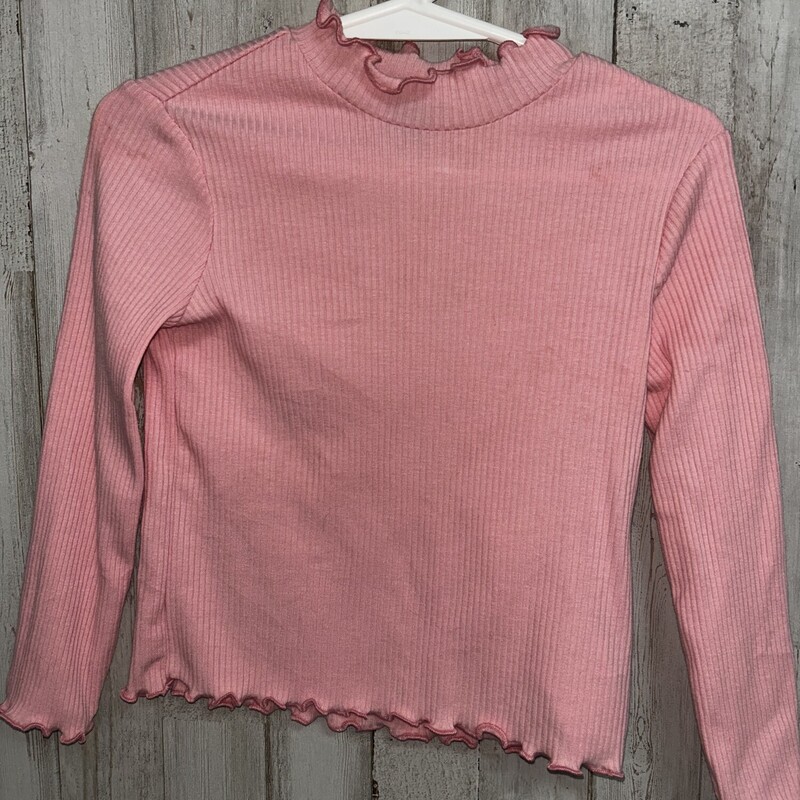 2T Pink Ribbed Ruffle Top