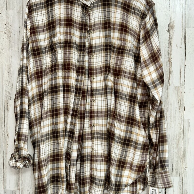 M Brown Flannel, Brown, Size: Ladies M