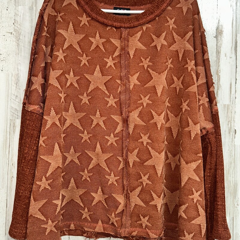 M Rust Star Knit Top