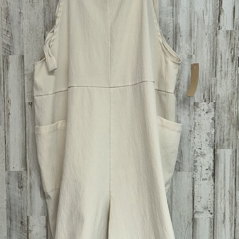 XL Beige Pocket Romper, Beige, Size: Ladies XL