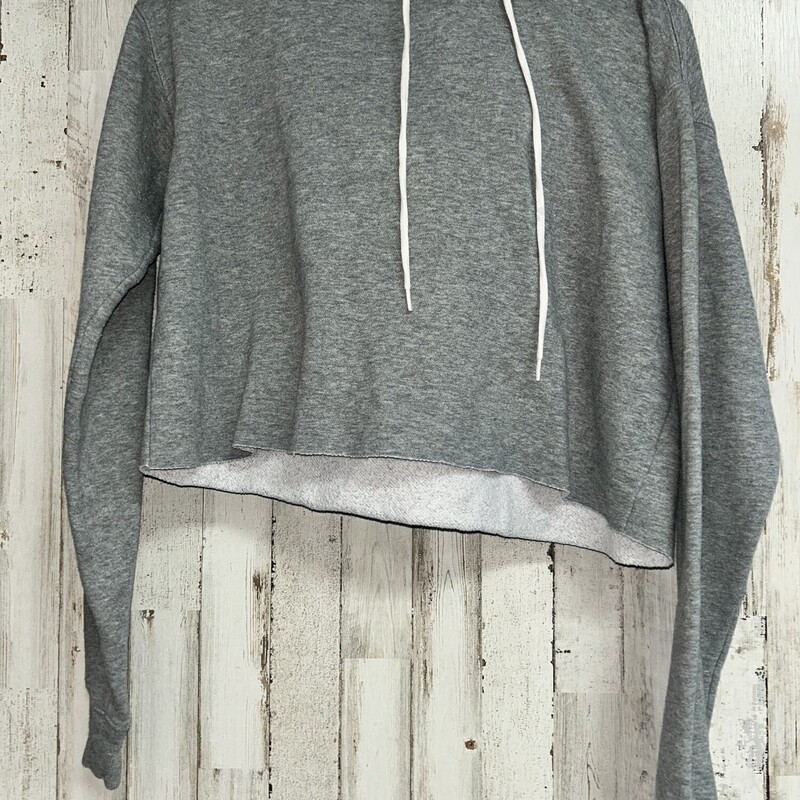 S Grey Crop Hoodie