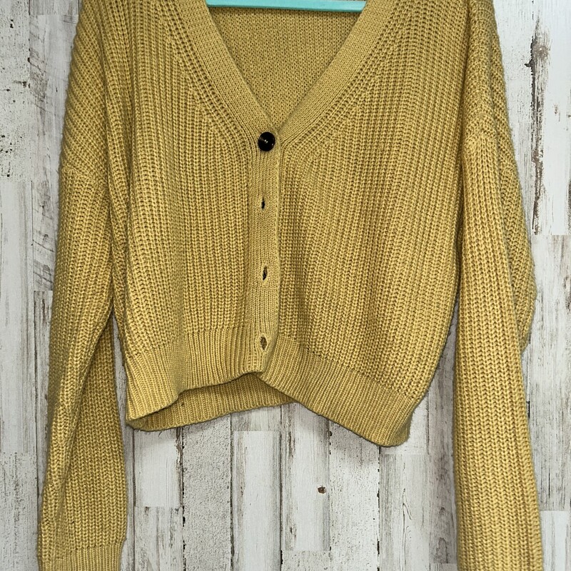 M Yellow Knit Button Card