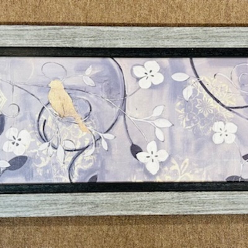 Floral Bird Print Wood