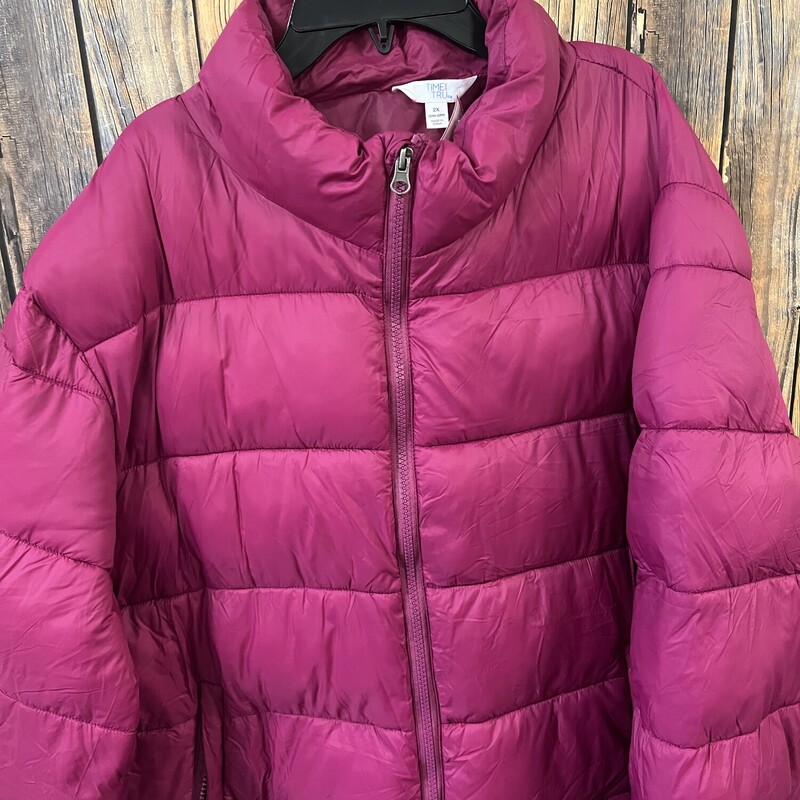 Pink Puffy Coat, Size: 2x