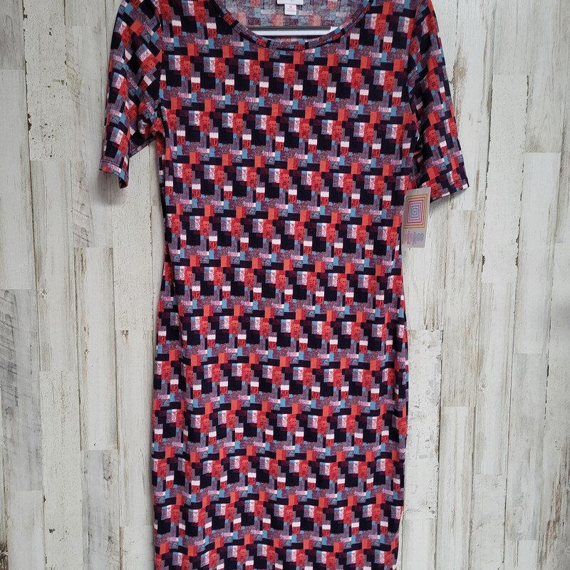 M Navy Printed Dress