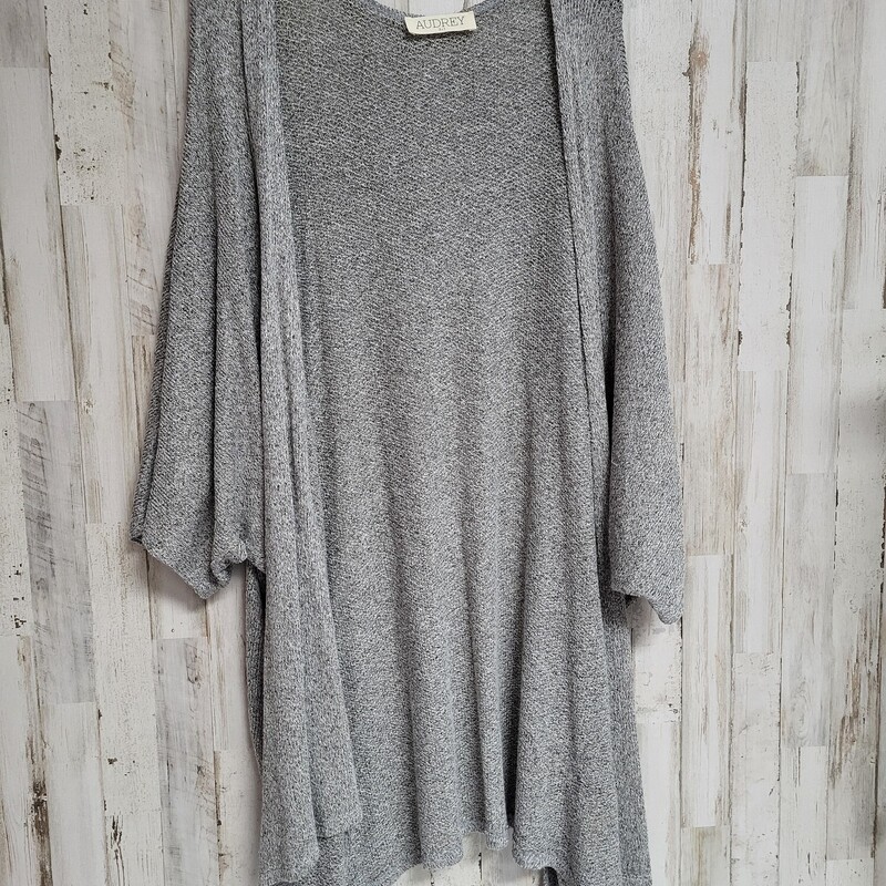 L Grey Knit Kimono