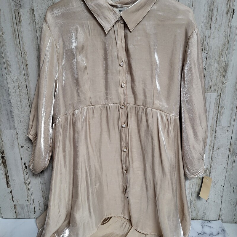 XL Beige Button Up Tunic