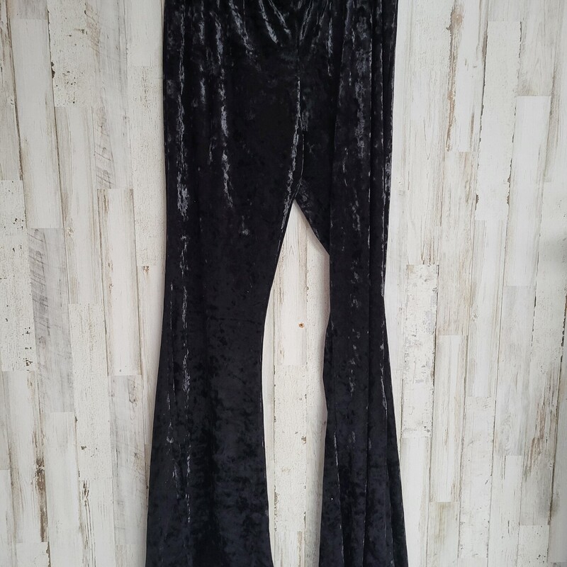 XL Black Velvet Flares