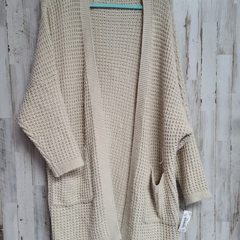 L Beige Knit Cardigan