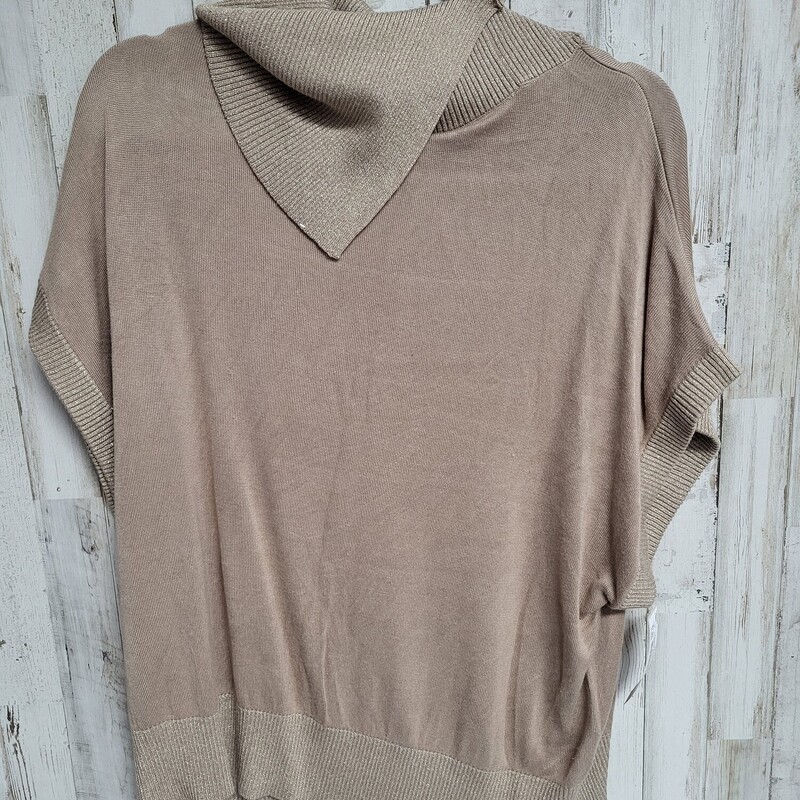 S Tan Shimmer Knit Top