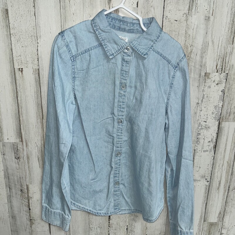 7/8 Denim Button Up, Blue, Size: Girl 7/8