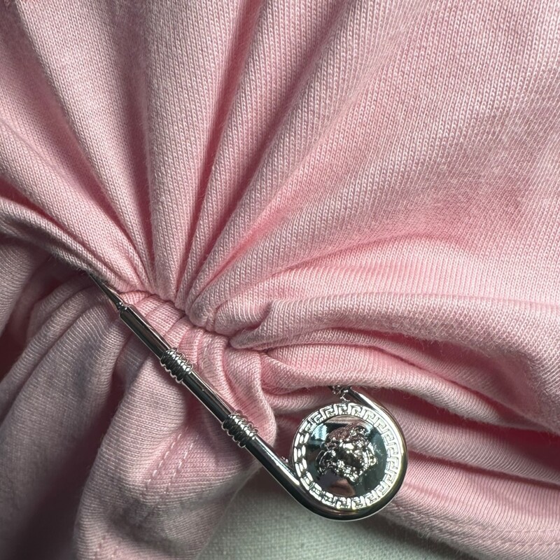 Versace Safety Pin Pink Shirt<br />
<br />
New With Tags<br />
<br />
Size 40