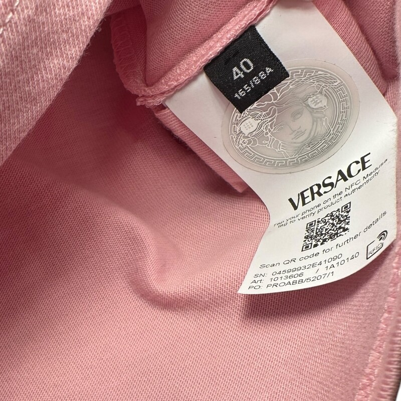 Versace Safety Pin Pink Shirt<br />
<br />
New With Tags<br />
<br />
Size 40