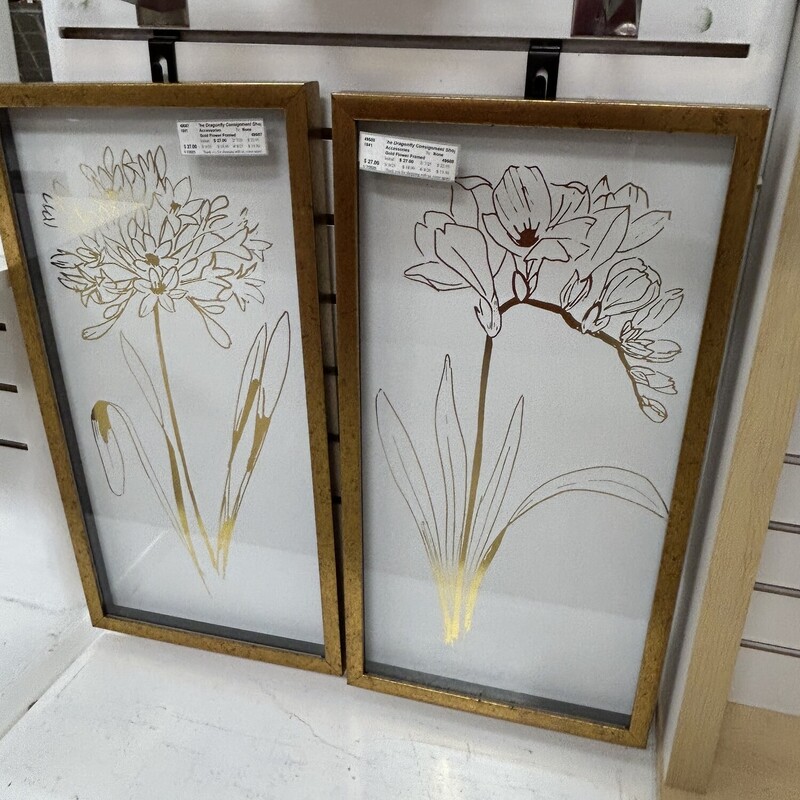 Gold Flower Framed