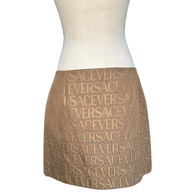 Versace All Over Logo Jacquard  Skirt<br />
<br />
Size 44<br />
<br />
Like New