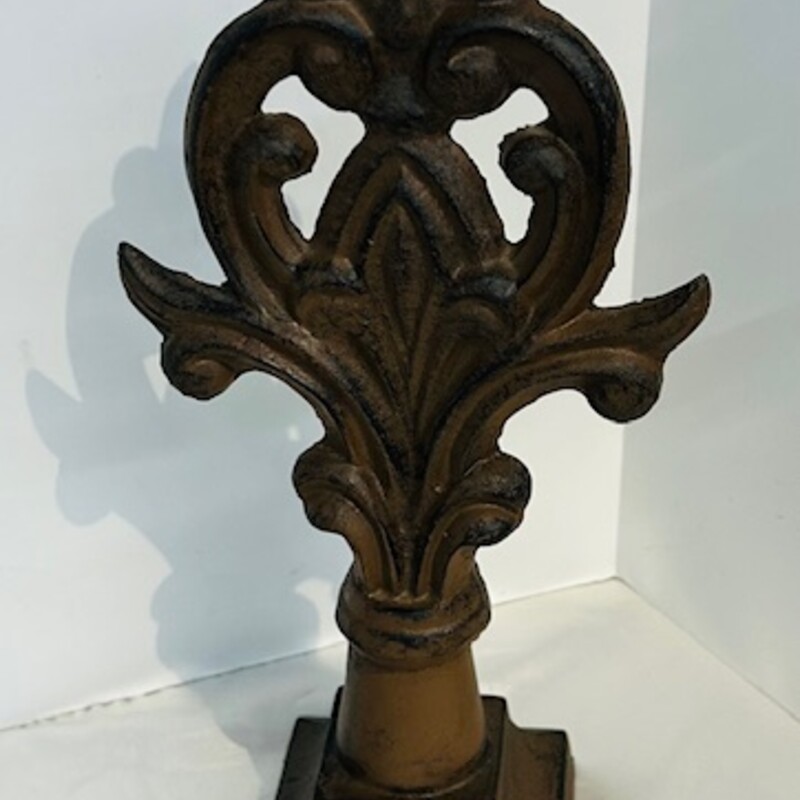 Cast Iron Fleur De Lis Door Stopper
 Bronze, Size: 7x15H