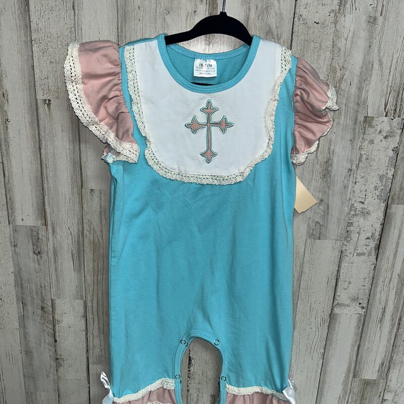 18/24M Blue Cross Lace Ro, Blue, Size: Girl 18-24