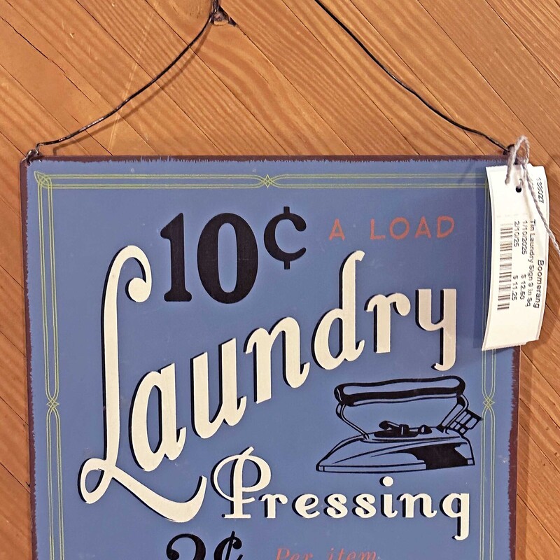 Tin Laundry Sign 9 In Sq