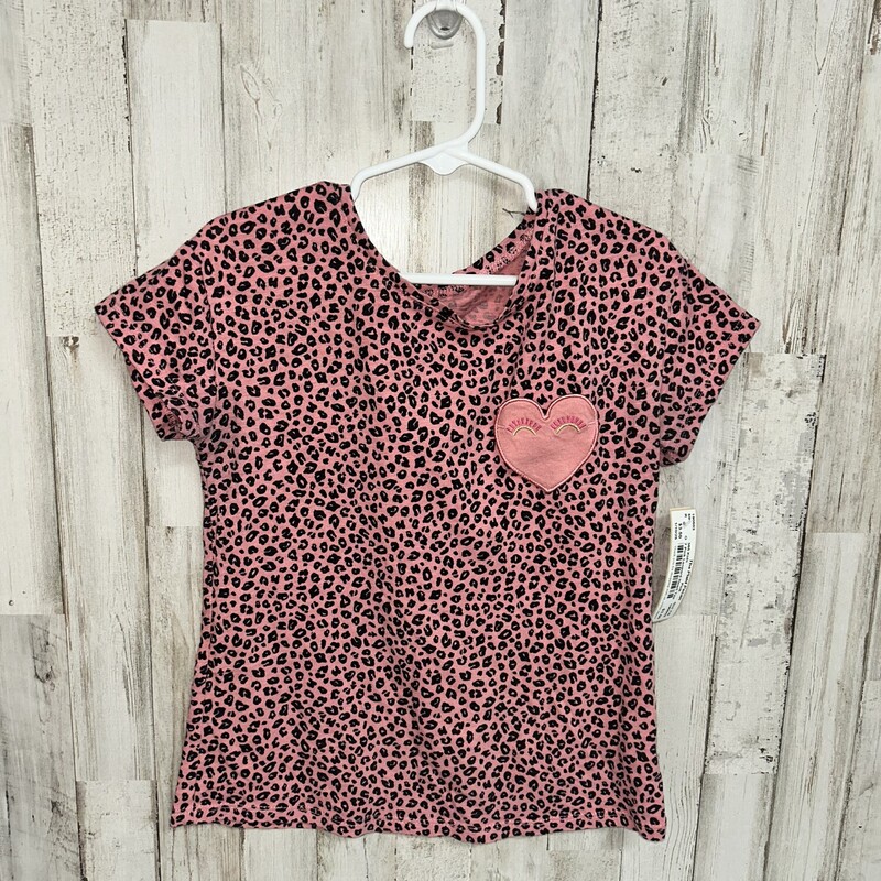 7 Pink Leopard Heart Tee