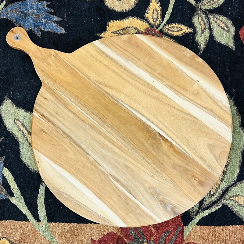 Round Wood Cutting Board with Handle
Tan Brown Size: 22.5 x 30L