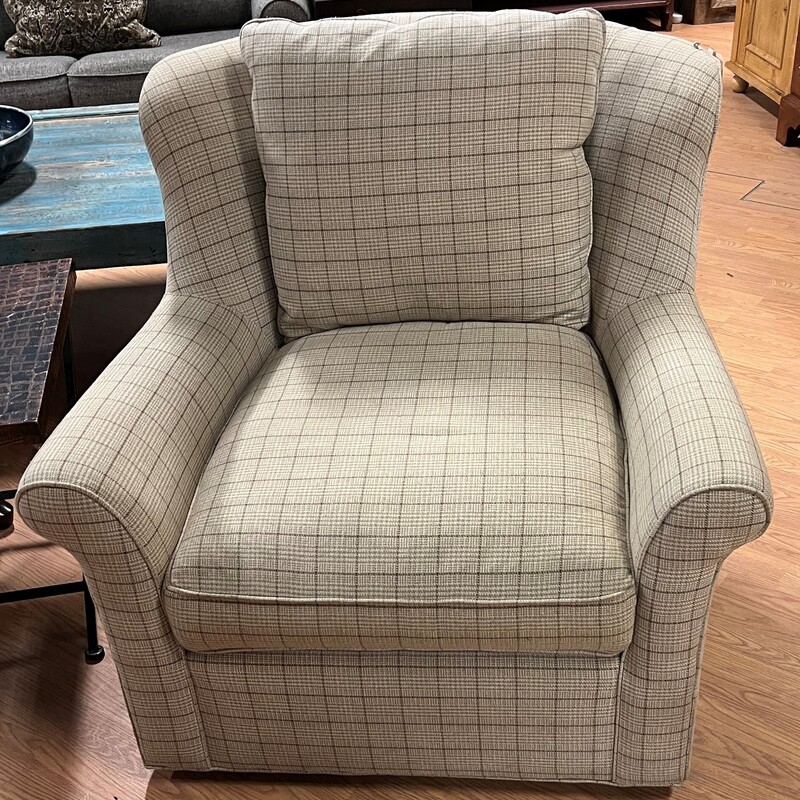 C.R. Laine Swivel, Off White, Checked